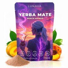 Yerba Mate Instant Tea Powder   Peach Mango, Magic Focus  Gut Health - 30 serv