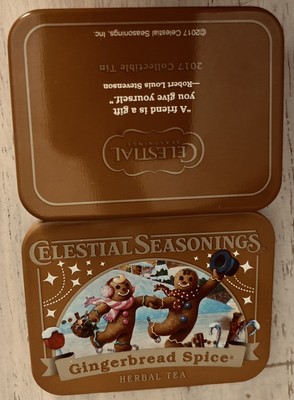 Vintage Celestial Seasonings Tea 3'' Mini Empty tin~ Gingerbread Spice EUC