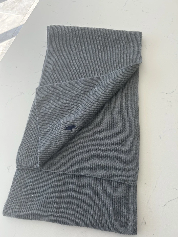 Cachecol Ralph Lauren clássico malha cabo cinza urze. 192cmx25cm - Imagem 2 de 3