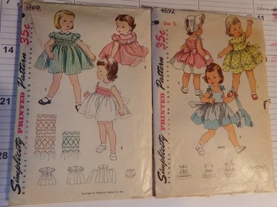 2 VINTAGE SIMPLICITY PATTERNS CHILDS SIZE 1/2-3 CUT