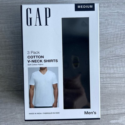 #ad GAP Men#x27;s 3 Pk. Cotton V Neck Undershirts Size Medium Black $29.99