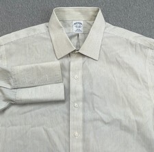 Brooks Brothers Shirt Mens 17.5 - 35 Striped 100 Cotton Button Up French Cuff