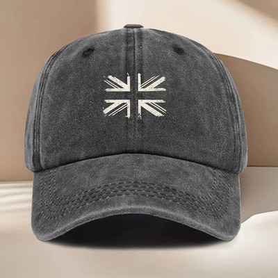 Union Jack Baseball Cap Washed Cotton Denim Hüte Unisex