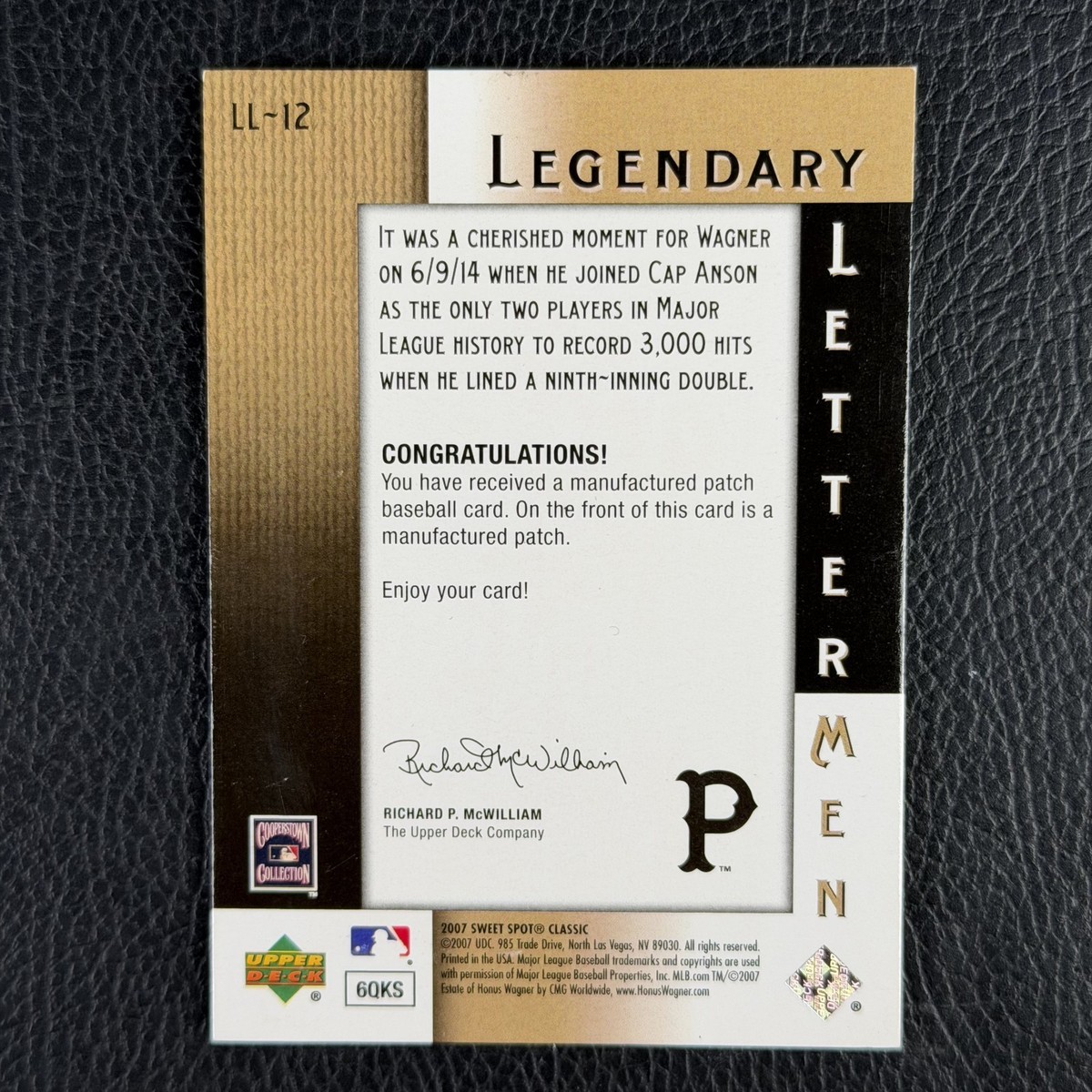 2007 Upper Deck Sweet Spot Classic Honus Wagner Legendary 