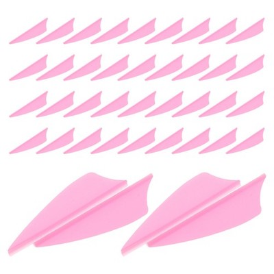 60 Pcs Plastic Arrow Fletching Shield Shape Vanes For Archery Shooting