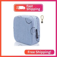 Teircno Sanitary Napkin Storage Bag, Corduroy Period Bag for Women, Cute Portabl