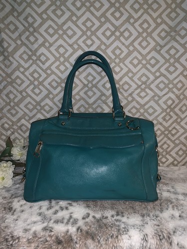 Rebecca Minkoff HTF The Morning After Teal Turquoise Handbag Satchel Purse Bag - Picture 2 of 12