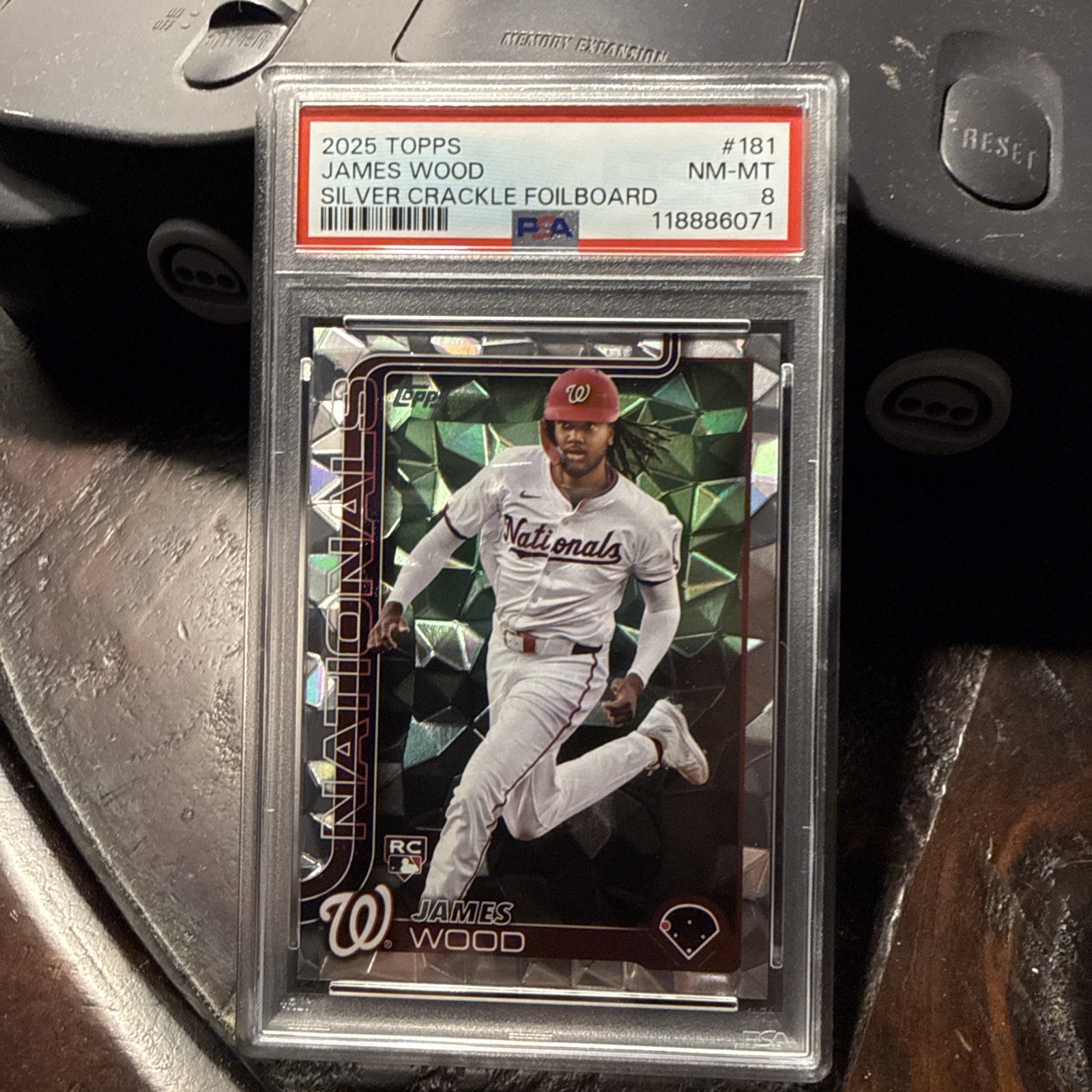 2025 Topps Series 1 - James Wood #181 Silver Crackle Foil (RC)