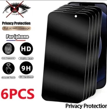 ✅ 6 PC SET iPhone Privacy Screen Protector, Shatterproof Glass iPhone 16 Models