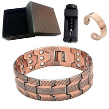Three-Row Ultra Strength Magnetic Bracelet for Men Pure Copper Bracelet Magnet