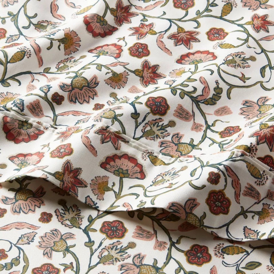 Threshold 400 Thread Count Full Sheet Set - 100% Cotton Tulip Toss Solid Pattern