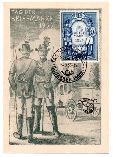 GERMANY / SAAR-MAXIMUM CARD STAMP DAY FDC 3.5.53