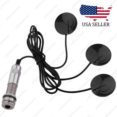 3-Head Piezo Pickup Transducer for Acoustic Guitar Ukulele Mandolin Instruments
