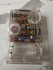 Vintage Windsor Clear AM/FM Radio Receiver Transparent Pocket Walkman TESTED