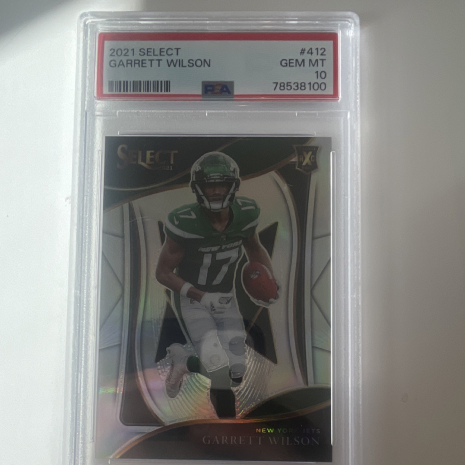 2021 Panini Select Garrett Wilson #412 New York Jets 2022 Xrc Prizm PSA 10