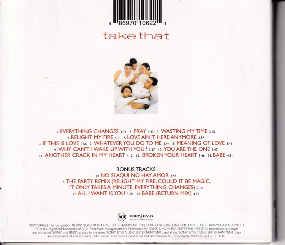 TAKE THAT Everything Changes (CD 2006) Expanded Edition Digipak 4 Bonus Tracks - Image 2 of 2