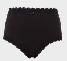 TORRID Black Cotton Lace Trim High Rise Cheeky Panties