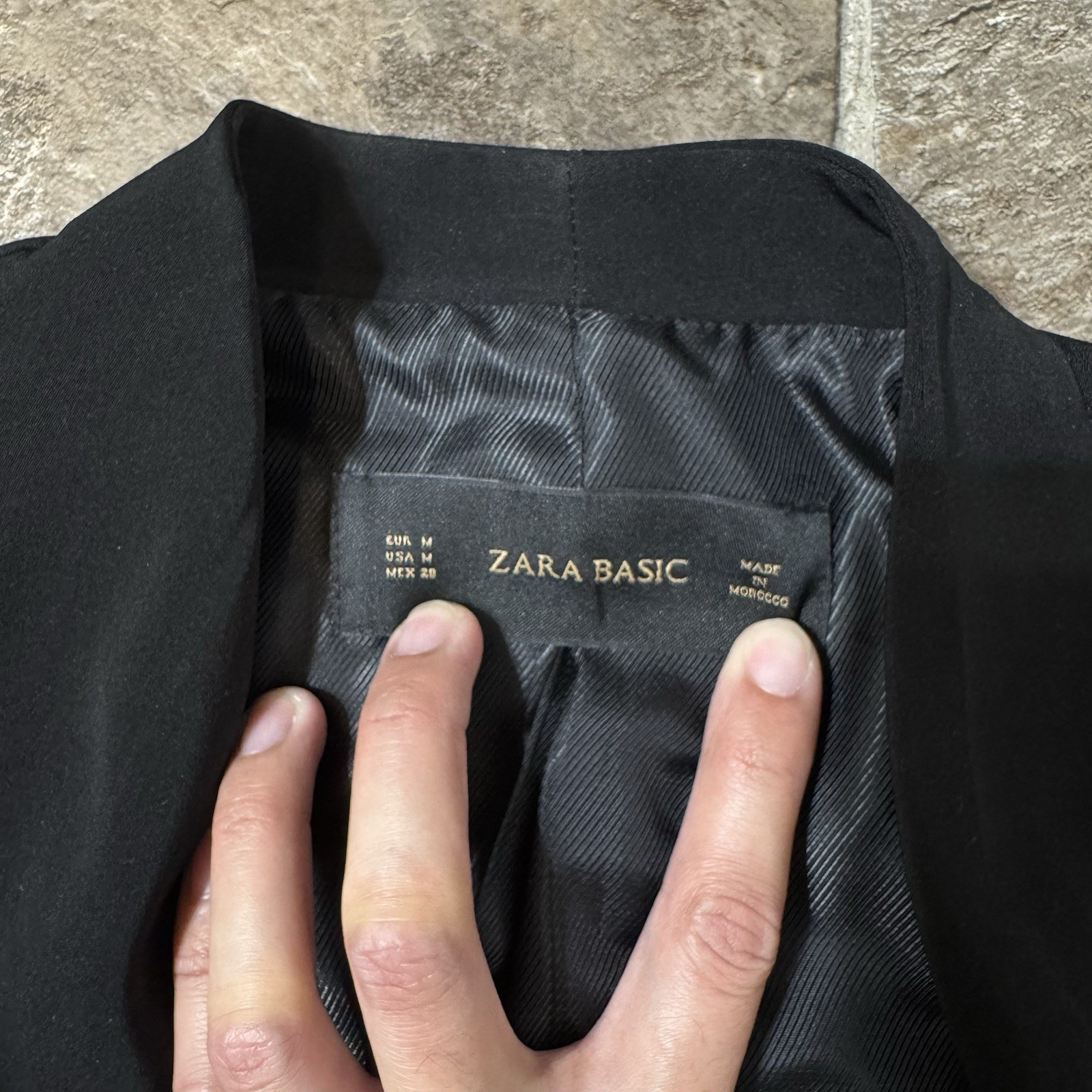 Zara Basic Open Front Black Blazer Jacket Lined S… - image 2