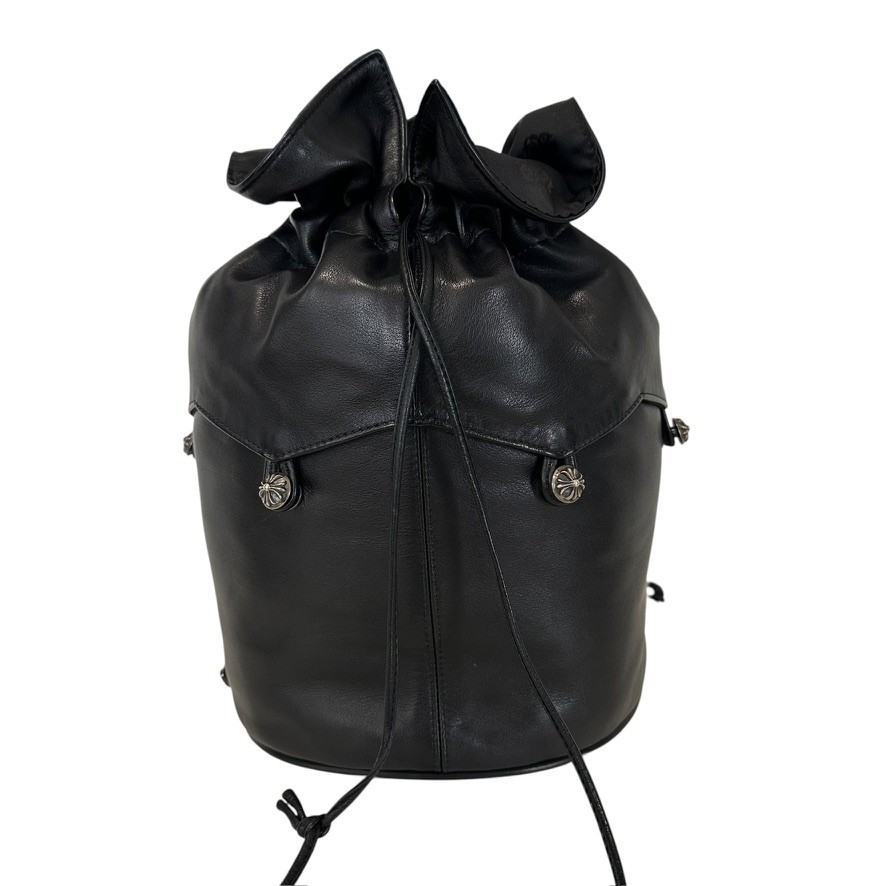 Extremely Rare ◇ Chrome Hearts Drawstring Pouch Crossball Black image 3