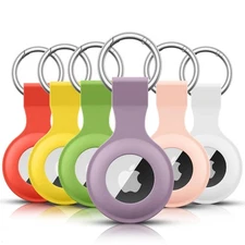 AirTag Leather Holder Case Cover AirTags Tracker Keychain Sleeve Shell