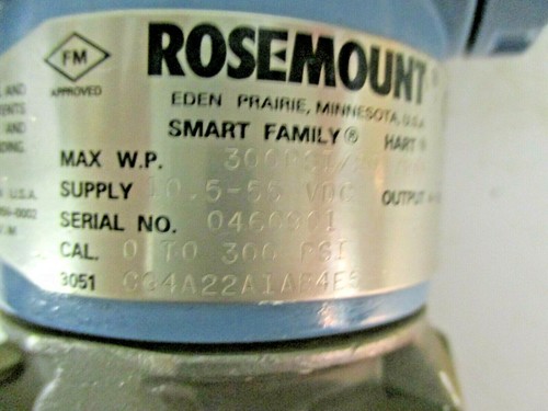 ROSEMOUNT PRESSURE TRANSMITTER 0-435 PSI 3051CG5A22A1AB4E5 - Picture 2 of 4
