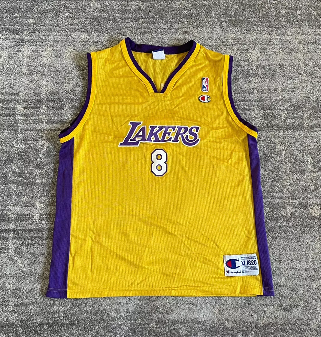 Vtg Youth Champion NBA Los Angeles Lakers Kobe Bryant #8 Jersey