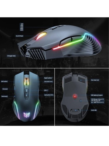 Onikuma CW905 Gaming Mouse Black - Bluetooth Mouse - Gaming without Cable - Picture 6 of 6