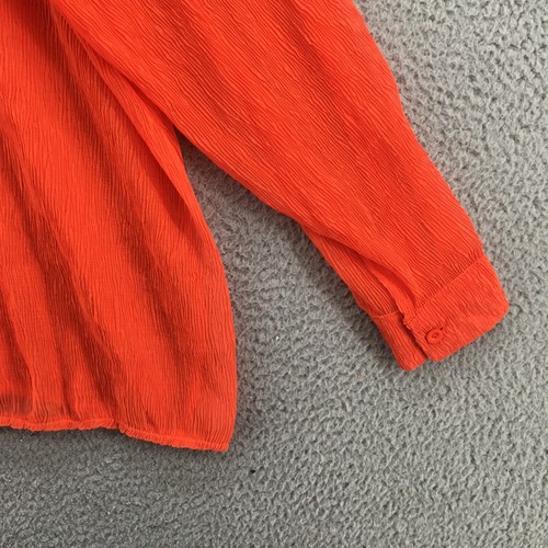 Nasty Gal Plise Oversized Beach Shirt Womens 6 Long Sleeve Collared Orange NEW - Picture 11 of 16