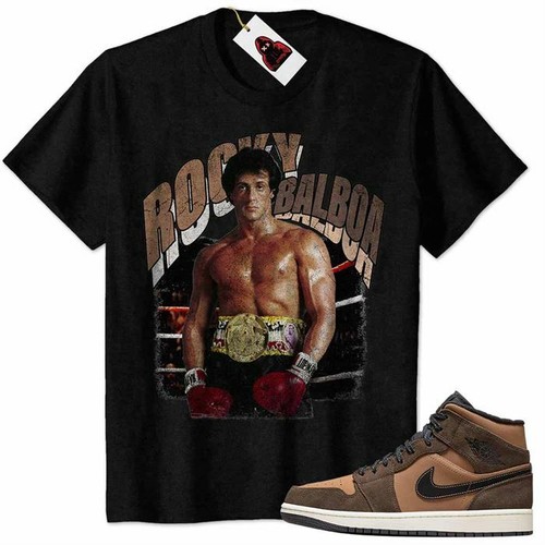 Rocky Balboa Sylvester Stallone Shirt To Match Jordan 1 Dark Chocolate  BA0GA25 | eBay