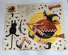 Vtg 1997 Daisy Kingdom Broomzelda Cotton Cut Sew Door Applique Quilt Panel Witch