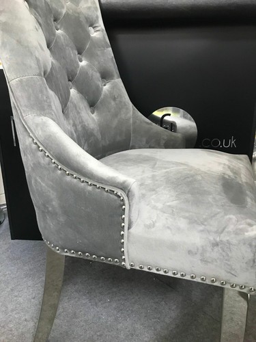 Marble Louis dining table 1.8m wide with curved chrome leg & chairs option - Picture 7 of 62