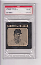 1950 Drake's Cookies Baseball #23 Tommy Henrich PSA EX-MT 6 Sharp!