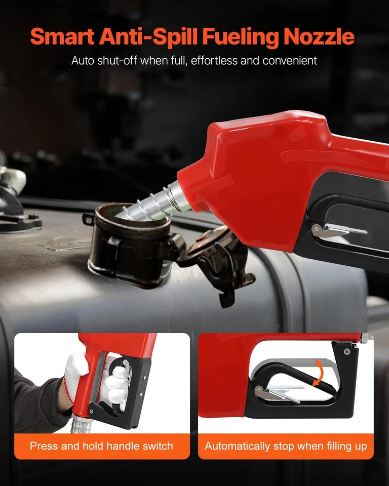 	Kit de bomba de transferencia de combustible diésel VEVOR 12V 10 GPM DC con apagado automático	 Foto 4 de 4