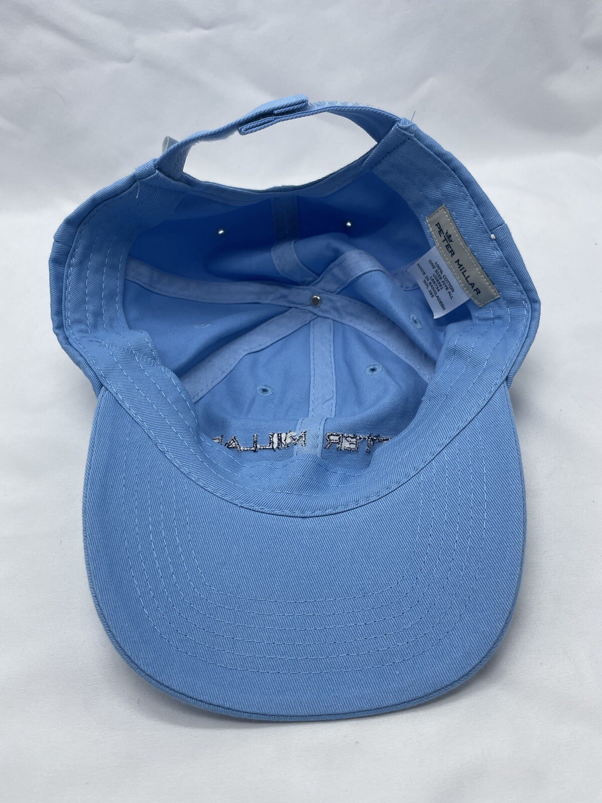 Peter Millar Hat Strap Back Blue Adjustable Embro… - image 6