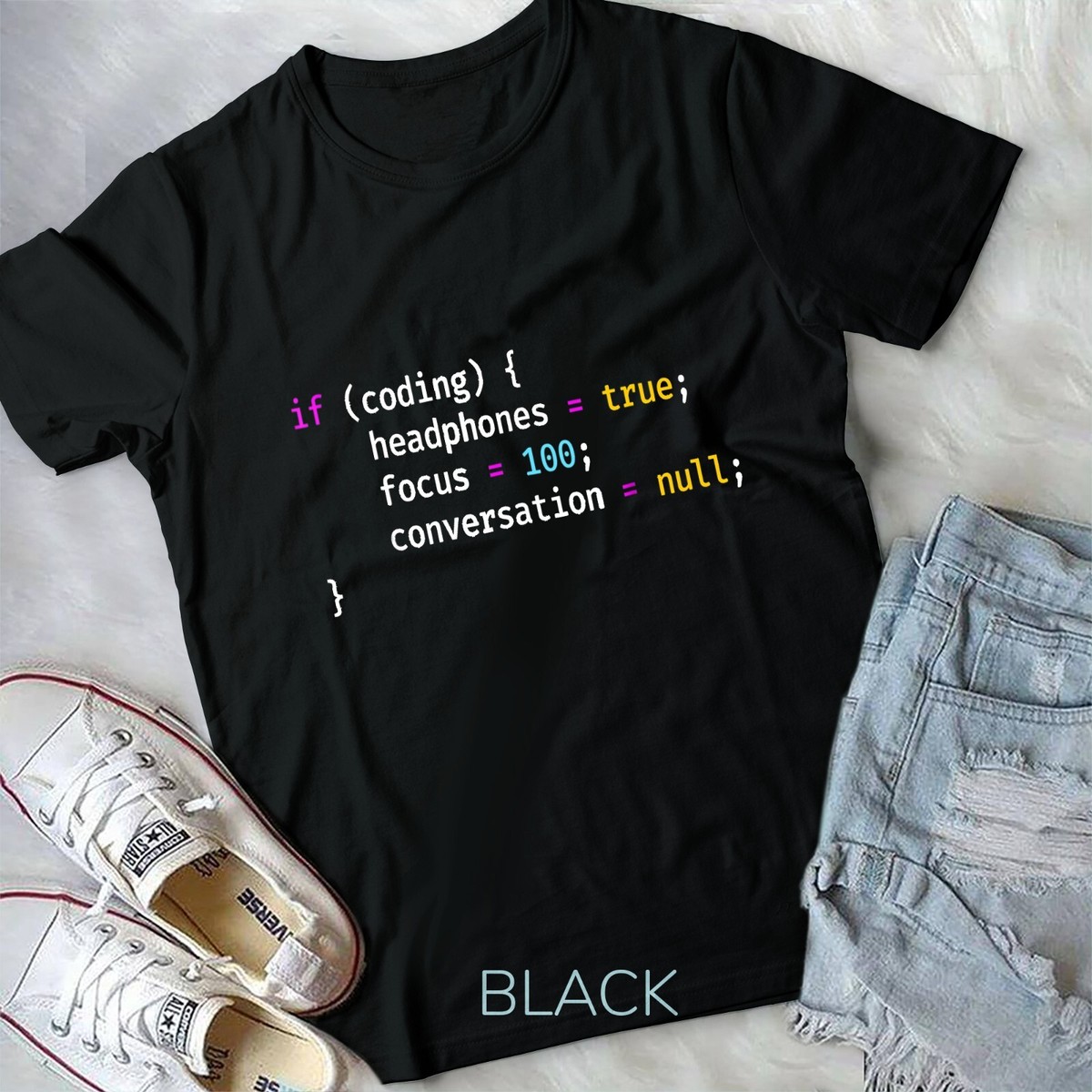 Funny Joke Programming If Coding Headphones Focus T-Shirt Funny Joke Programming If Coding Headphones Focus T-Shirt