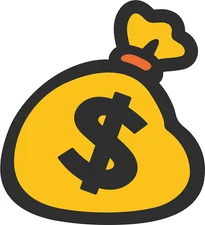 Money bag sticker weatherproof bumper vinyl decal