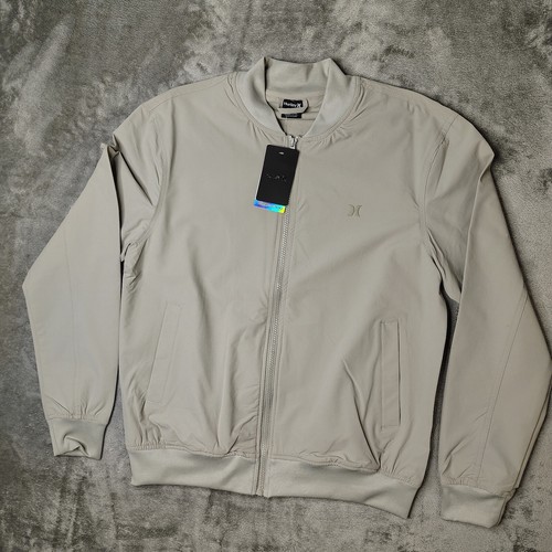 Hurley Exist Bomber Jacket Mens Small Gray Full Zip Performance Lightweight - 第 4/10 張圖片