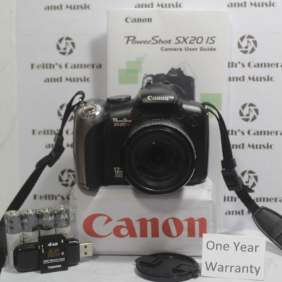 1yrWarranty Canon PowerShot SX20 IS 12.1MP 20x Zoom Digital Camera + EVERYTHING!