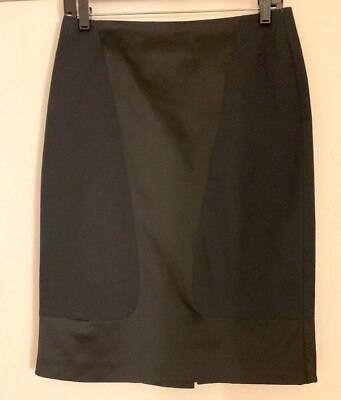 ABS by Allen Schwartz Blue Stretch Cotton Pencil Skirt Knee Length Size 6 NWT