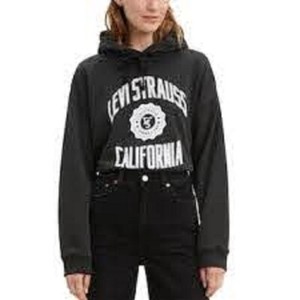 levis hoodie crop cozy pull soft graphic california womens