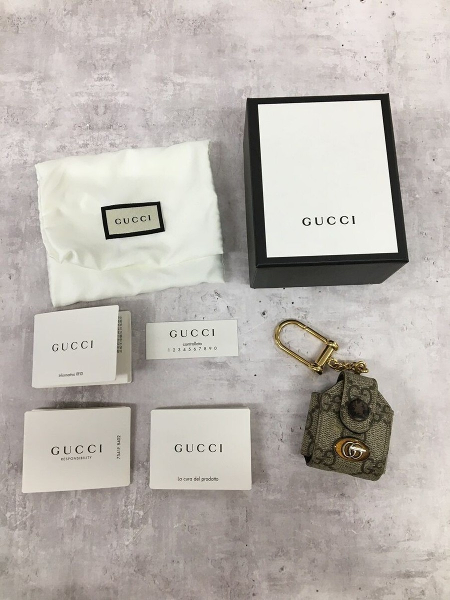 GUCCI GG Supreme Ophidia AirPods Case Beige Monogram with