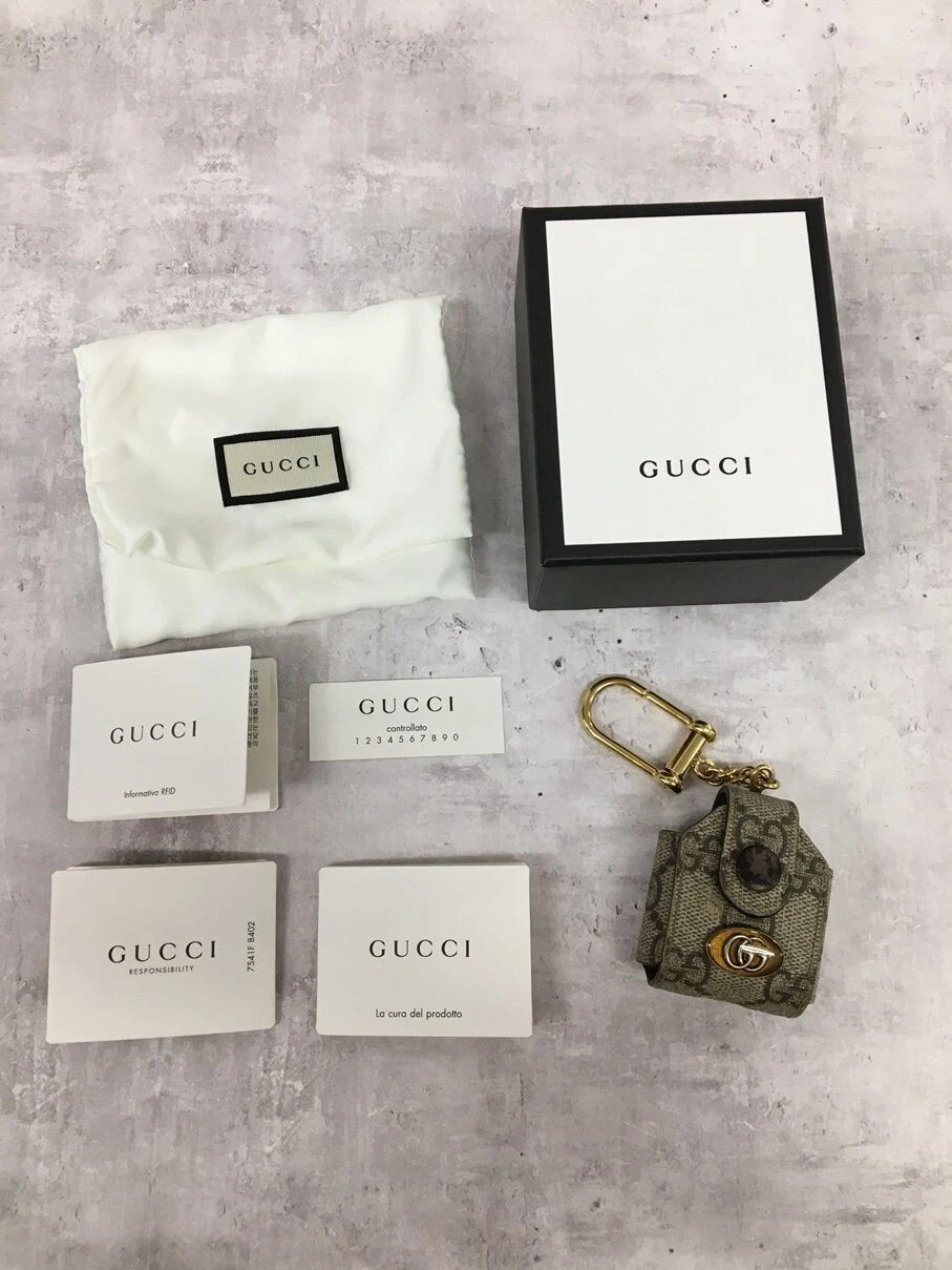 Authentique étui GUCCI GG Supreme Ophidia AirPods   Beige monogramme avec boîte