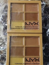 LOT OF 2 NYX Professional CONCEAL, CORRECT, CONTOUR Palette #3CP02 MEDIUM Sealed