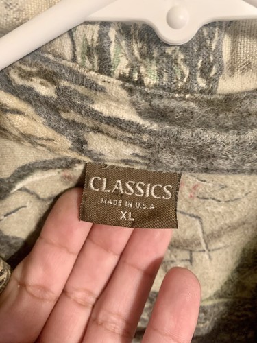 Vintage Classics Realtree Camouflage Hunting Jacket/Shirt Mens XL US MADE - Picture 3 of 6