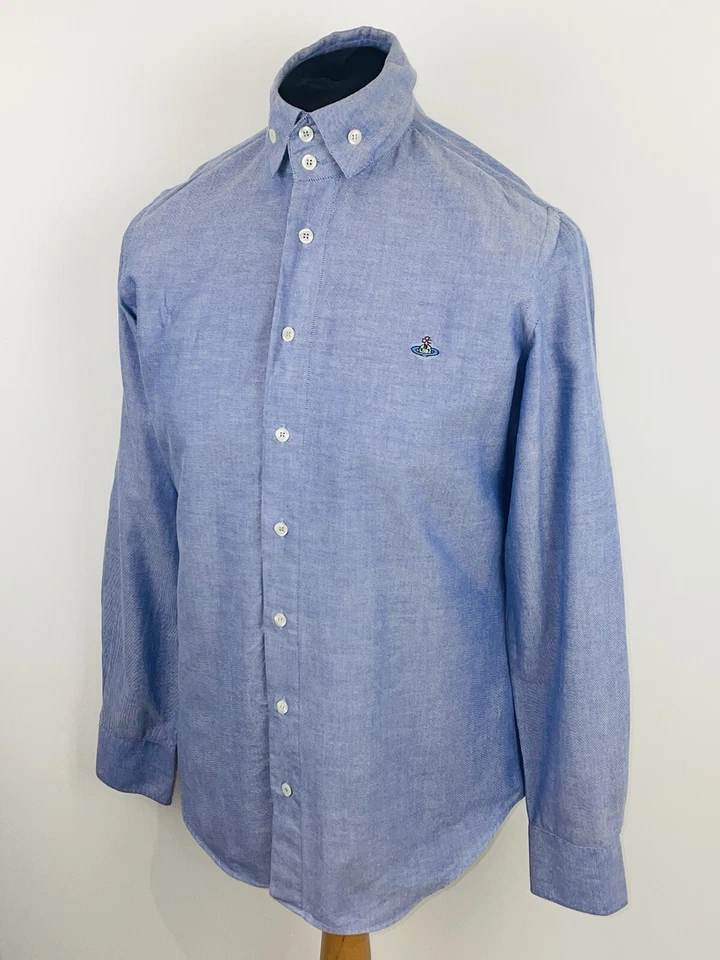 Camisa Vivienne Westwood DENIM AZUL KRALL 2 Botones Cuello Talla Mediana M Foto 2 de 4