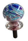 Ornate Victorian Blown Glass Newel Post Finial Blue Swirl Knob Smooth Vintage