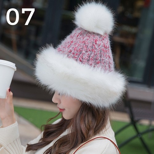 Damen Kunstfellbesatz Strickmütze Bommelmütze mit Bommel weich Winter warm Mütze - Bild 18 von 18