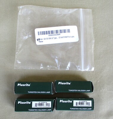 Plusrite Bulb JC12V5W G4 Miniature Tungsten Halogen Lamp 4 Pack