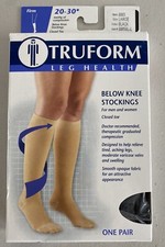NEW Truform 20-30 Below Knee Compression Stockings Closed Toe Black Large 8865BL
