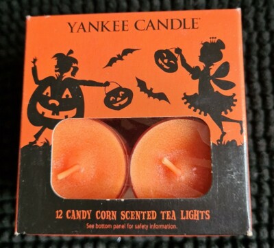 YANKEE CANDLE CANDY CORN HALLOWEEN 12 TEELICHTER 2012 VHTF DEERFIELD USA RARE